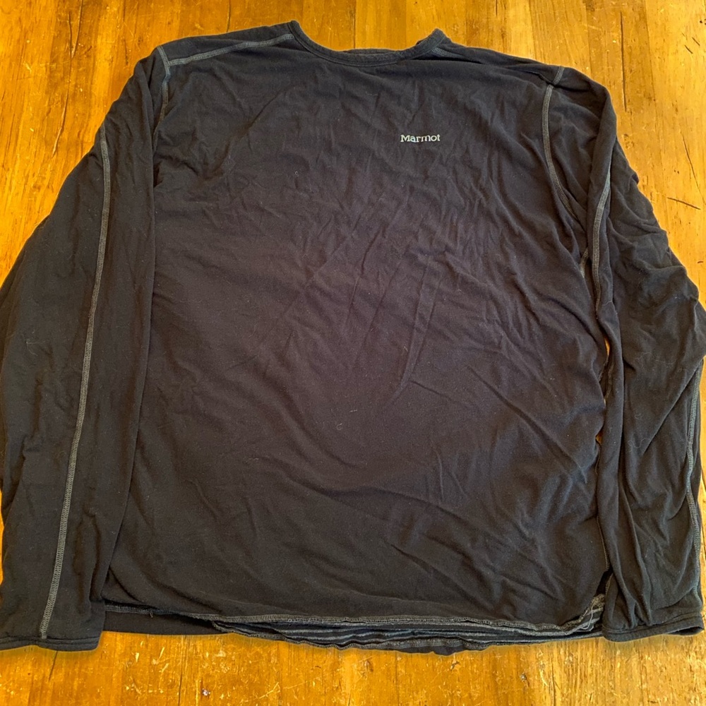 Marmot Reversible Black & Gray Striped Sweater
